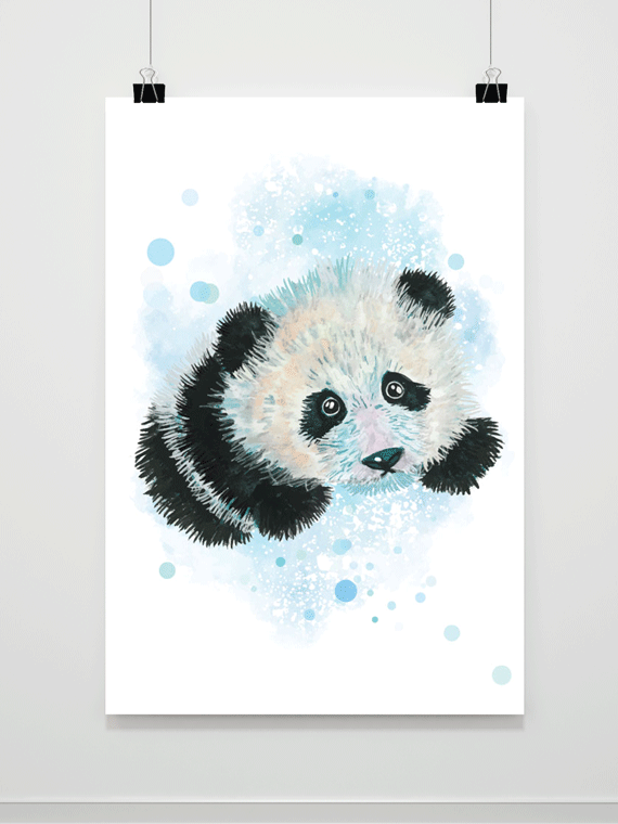 Plakat Akwarelowa Panda