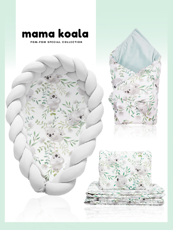Wyprawka dla noworodka ZESTAW Mama Koala 4w1 SZARY