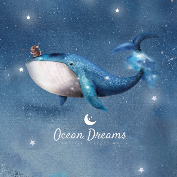 Kokon niemowlęcy pleciony 2w1 Ocean Dreams błękit PREMIUM