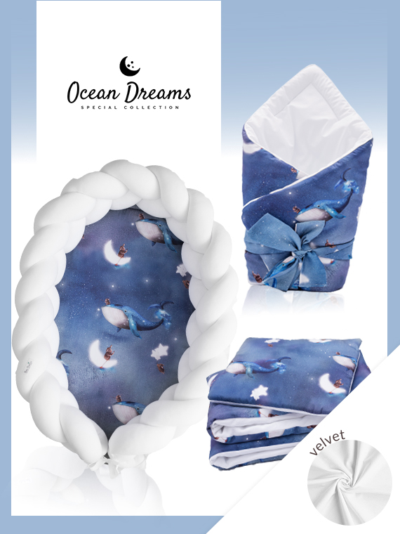 Wyprawka dla noworodka ZESTAW VELVET Ocean Dreams 4w1 BIAŁY 1