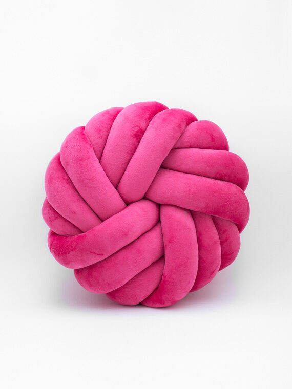 Poduszka knot pillow Aksamit Super Soft Hot Pink 1