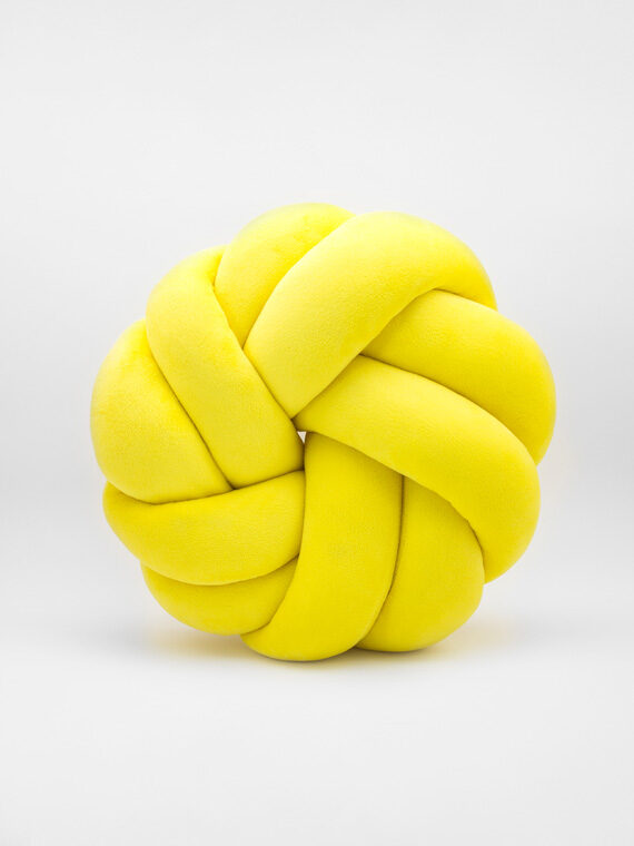 Poduszka knot pillow Aksamit Super Soft żółta 1