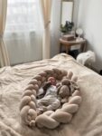 Kokon niemowlęcy pleciony 2w1 Bunny and Ducky Beż PREMIUM